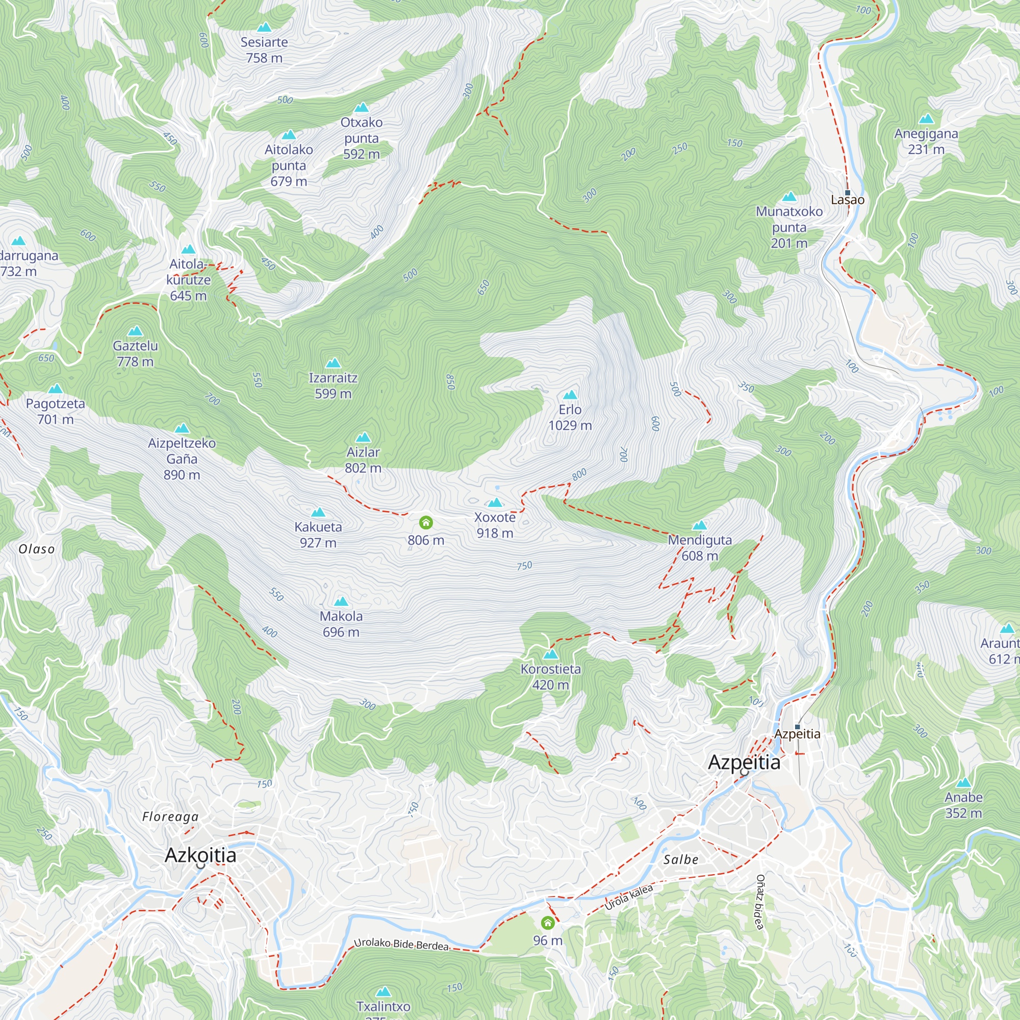 Xoxoteko aterpea map