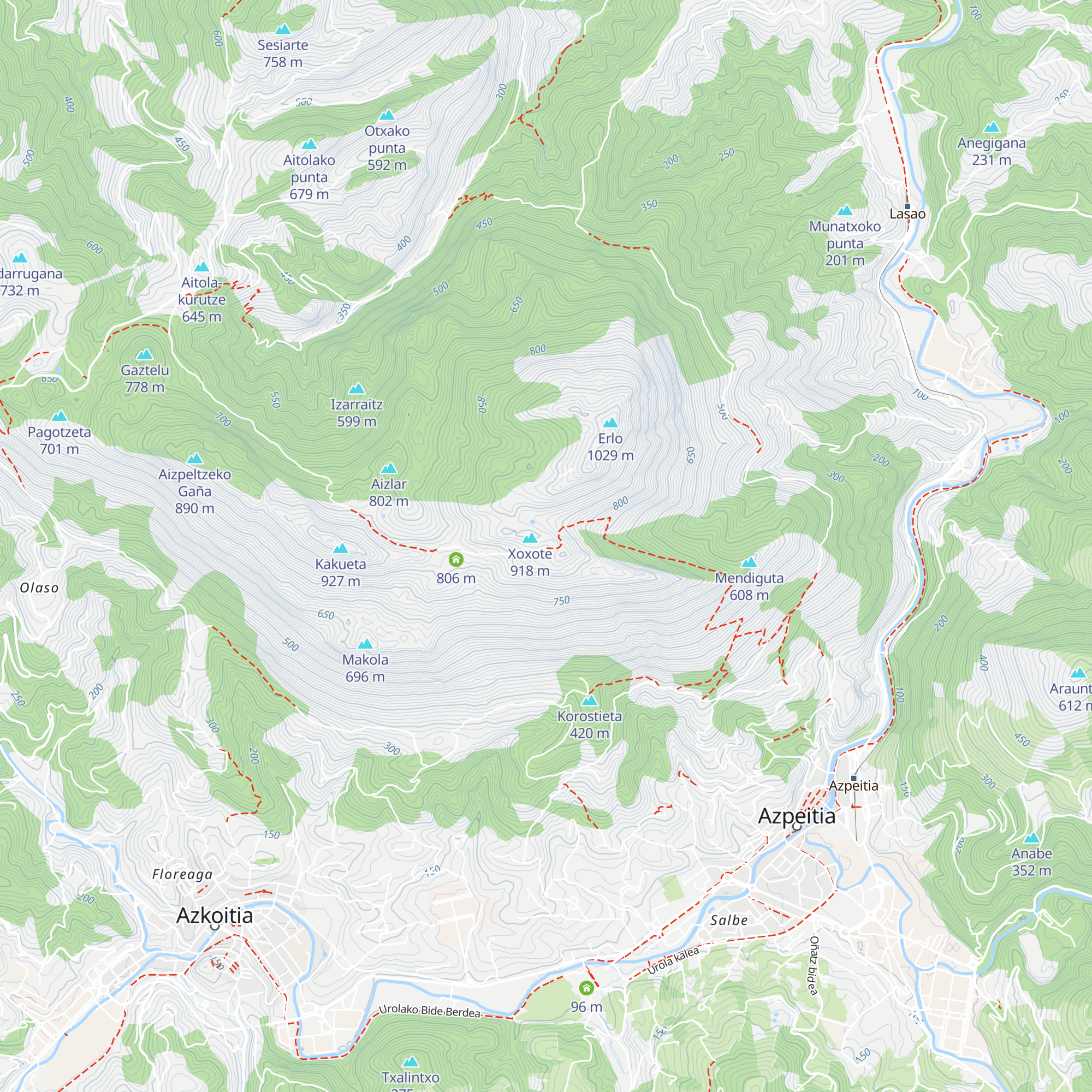 Xoxoteko aterpea map