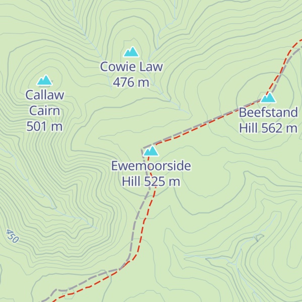 Map of Ewemoorside Hill