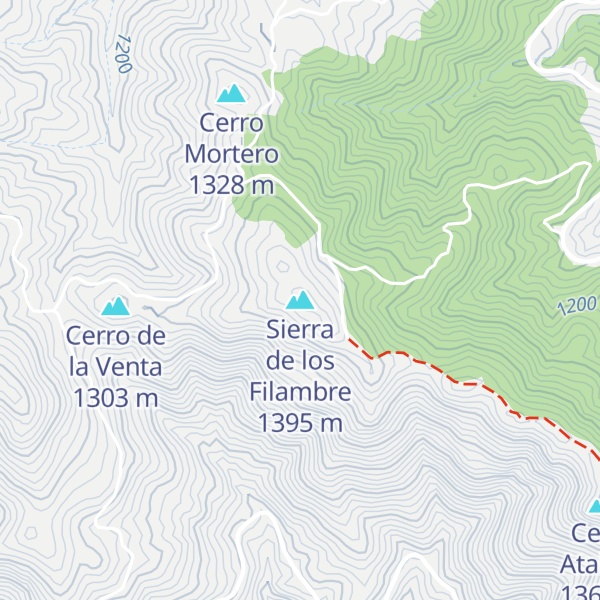 Map of Sierra de los Filambre