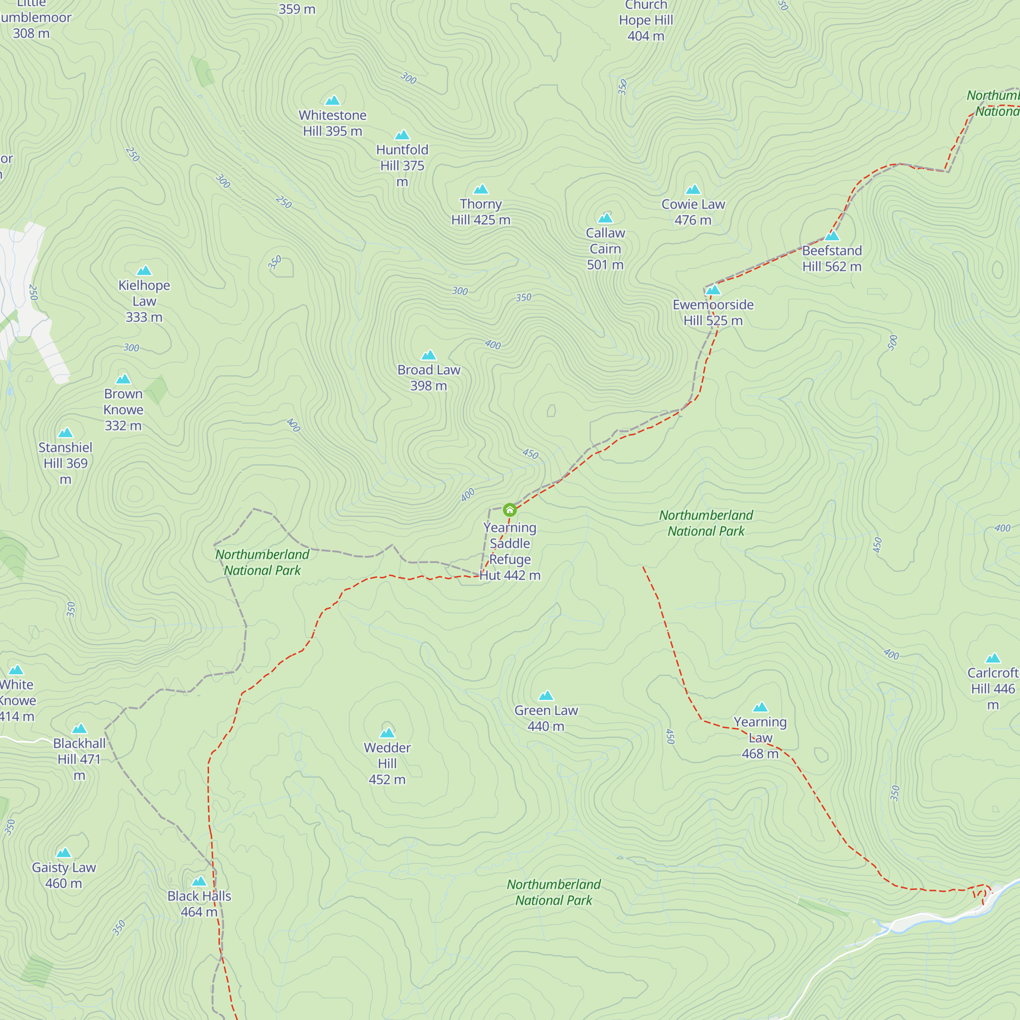 Yearning Saddle Refuge Hut map