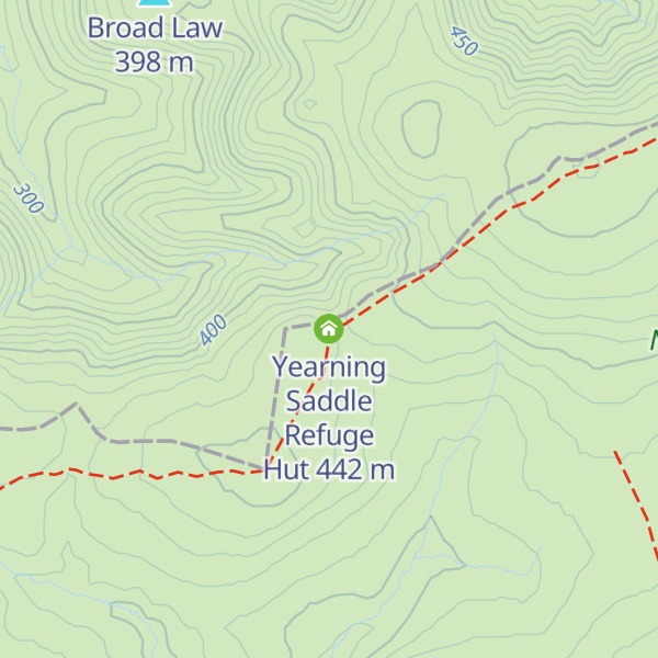 Map of Yearning Saddle Refuge Hut