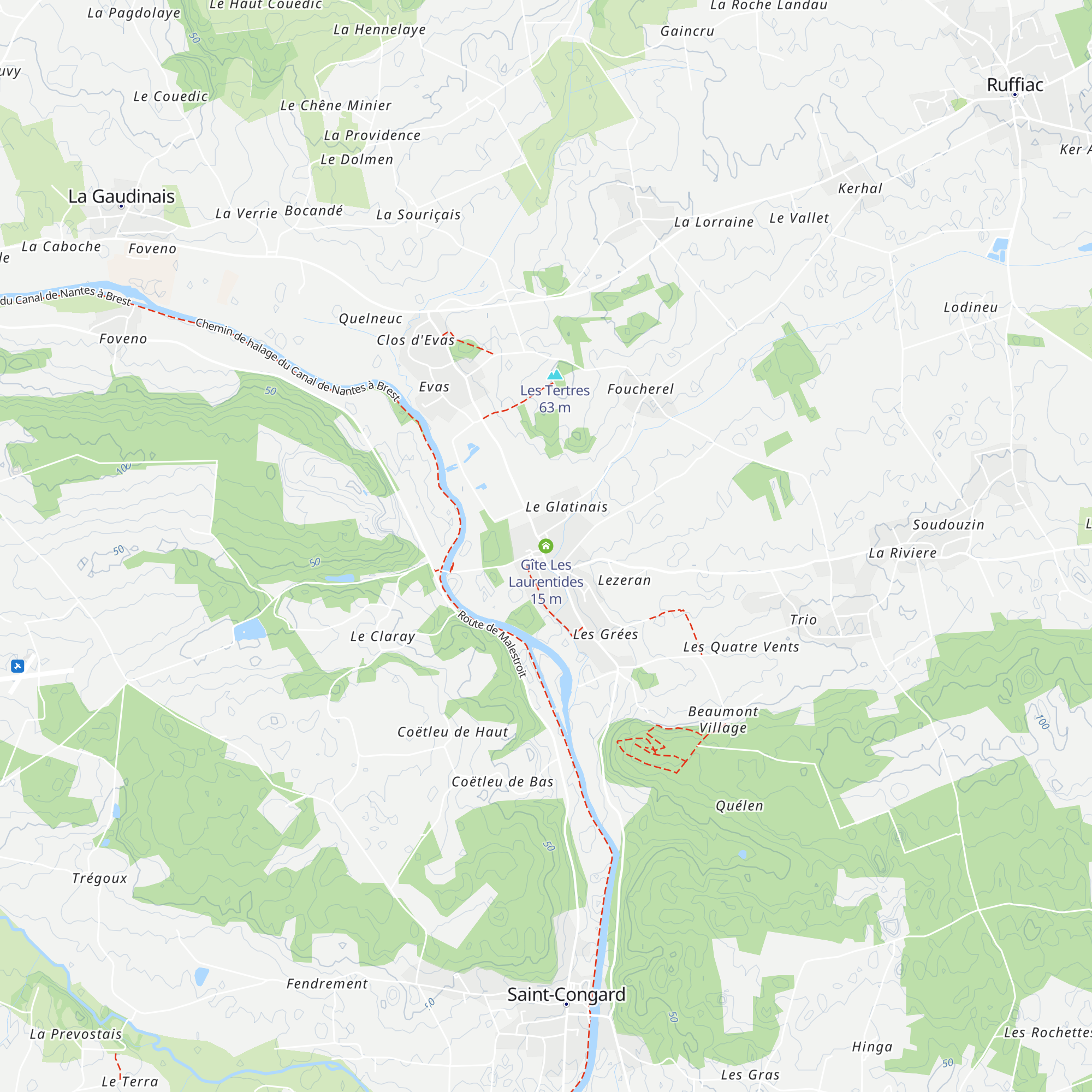 Gîte Les Laurentides map