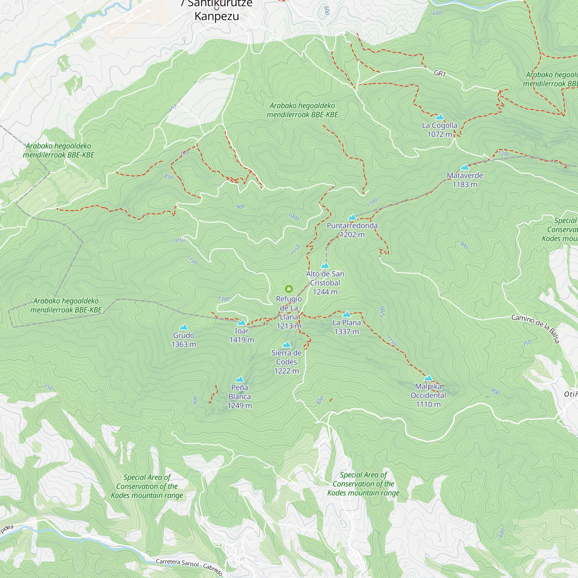 Refugio de La Llana map