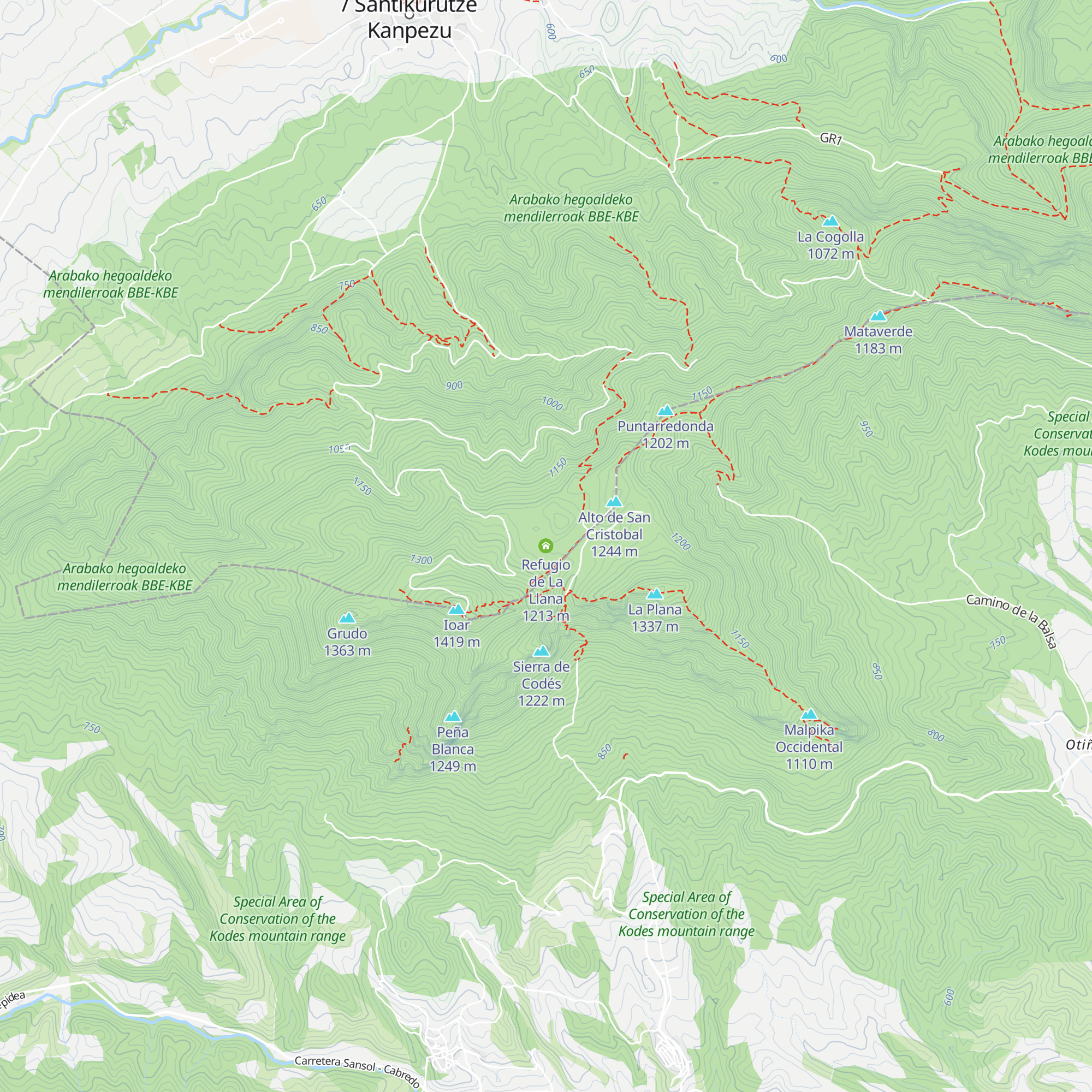 Refugio de La Llana map