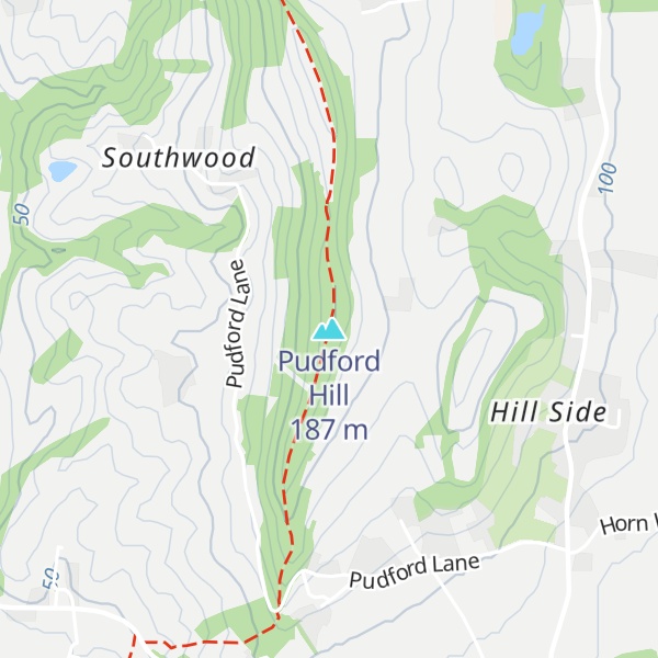 Map of Pudford Hill