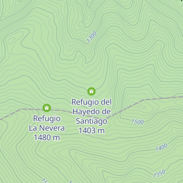 Map of Refugio del Hayedo de Santiago