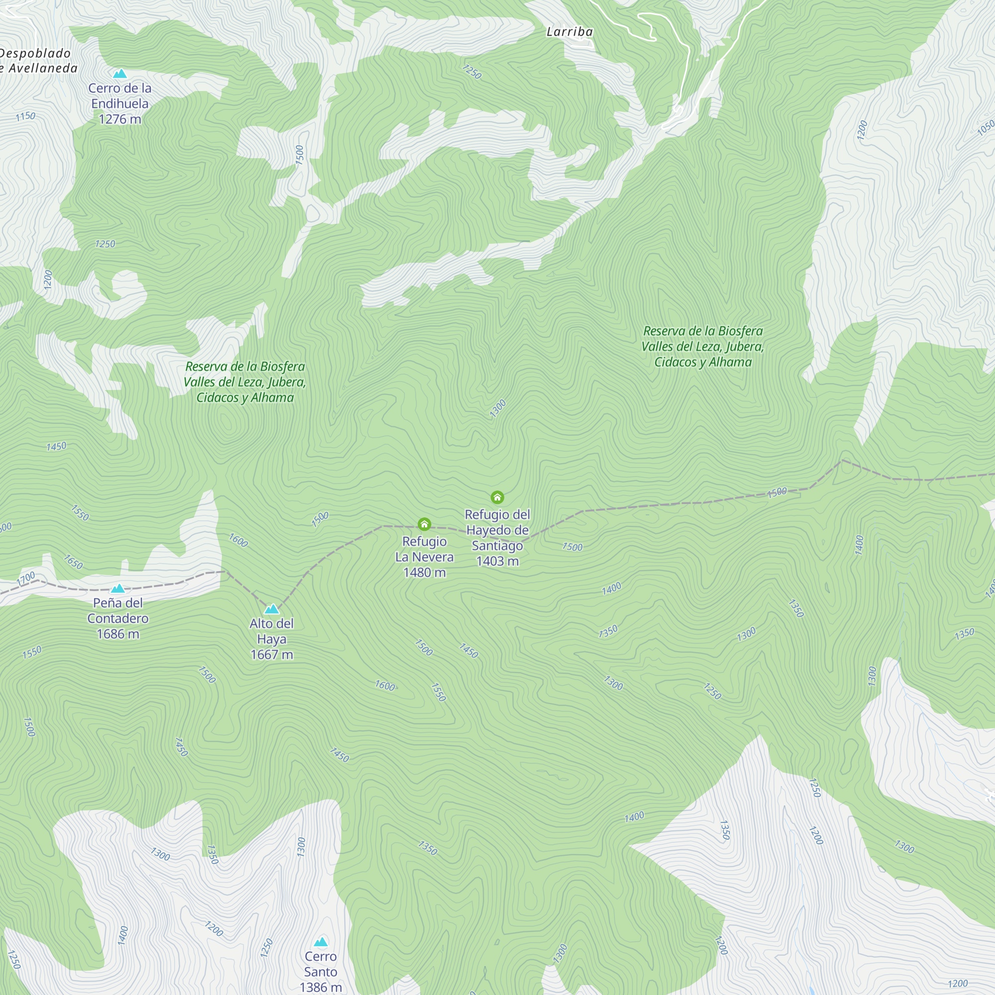 Refugio del Hayedo de Santiago map