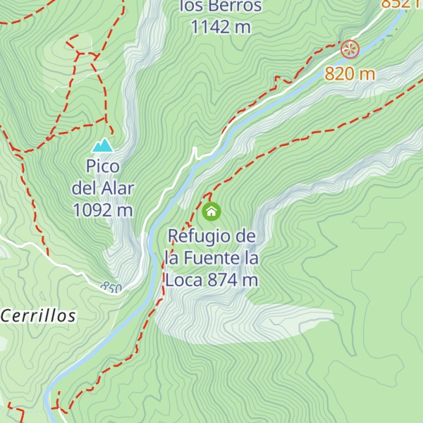 Map of Refugio de la Fuente la Loca