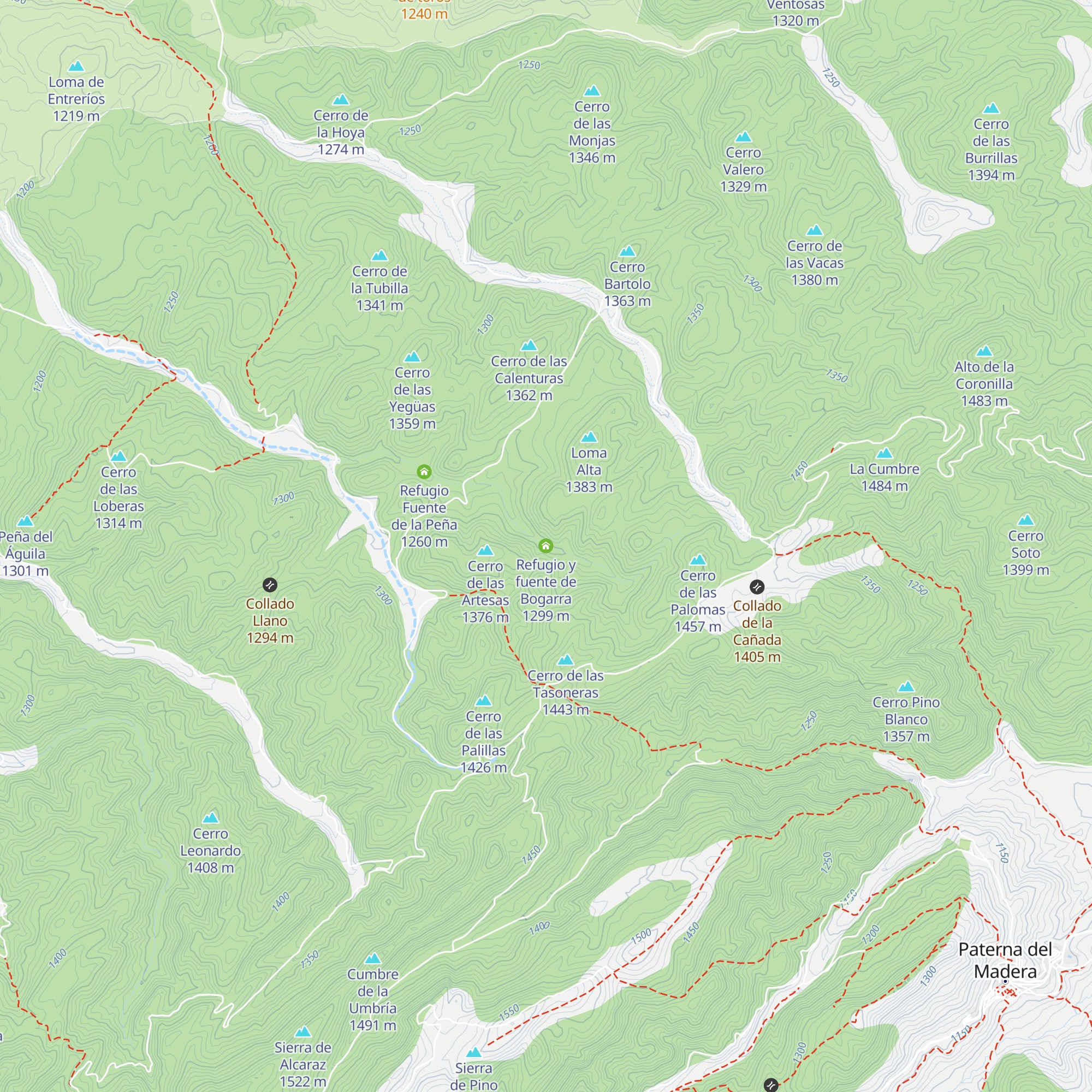 Refugio y fuente de Bogarra map