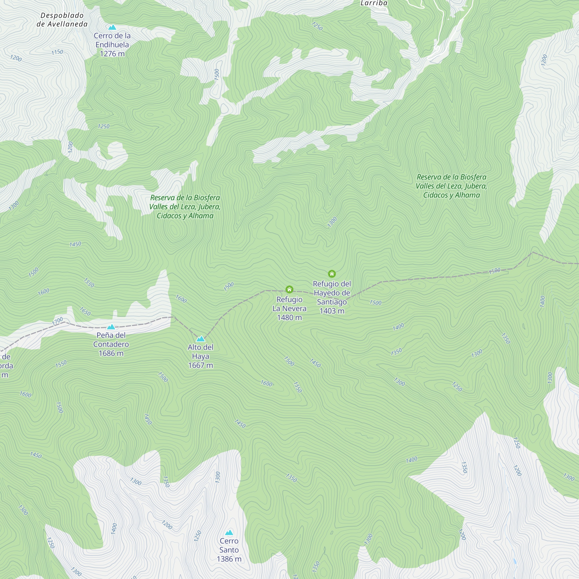 Refugio La Nevera map