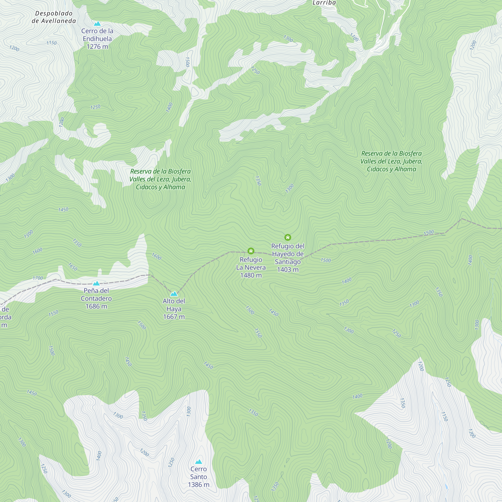 Refugio La Nevera map