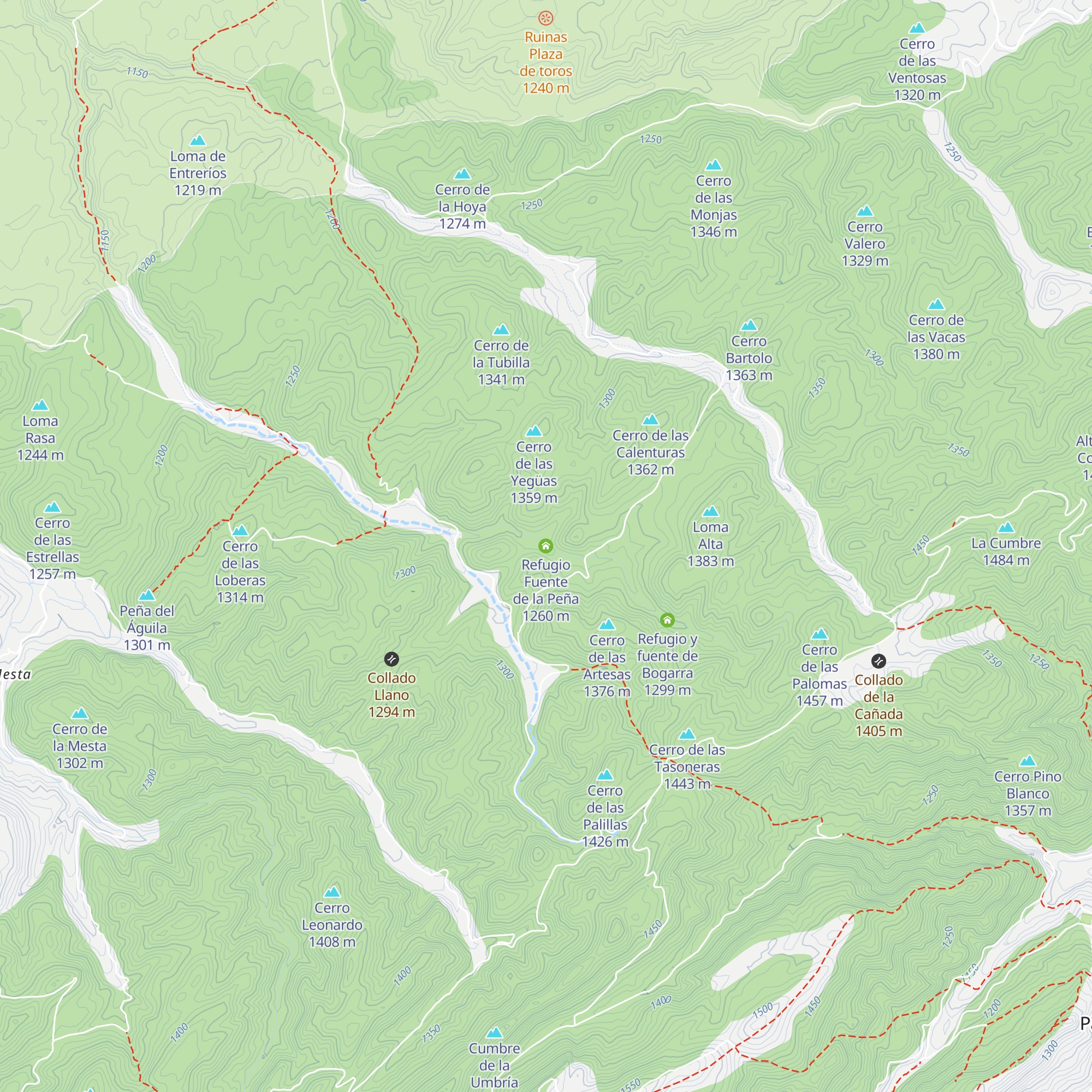 Refugio Fuente de la Peña map