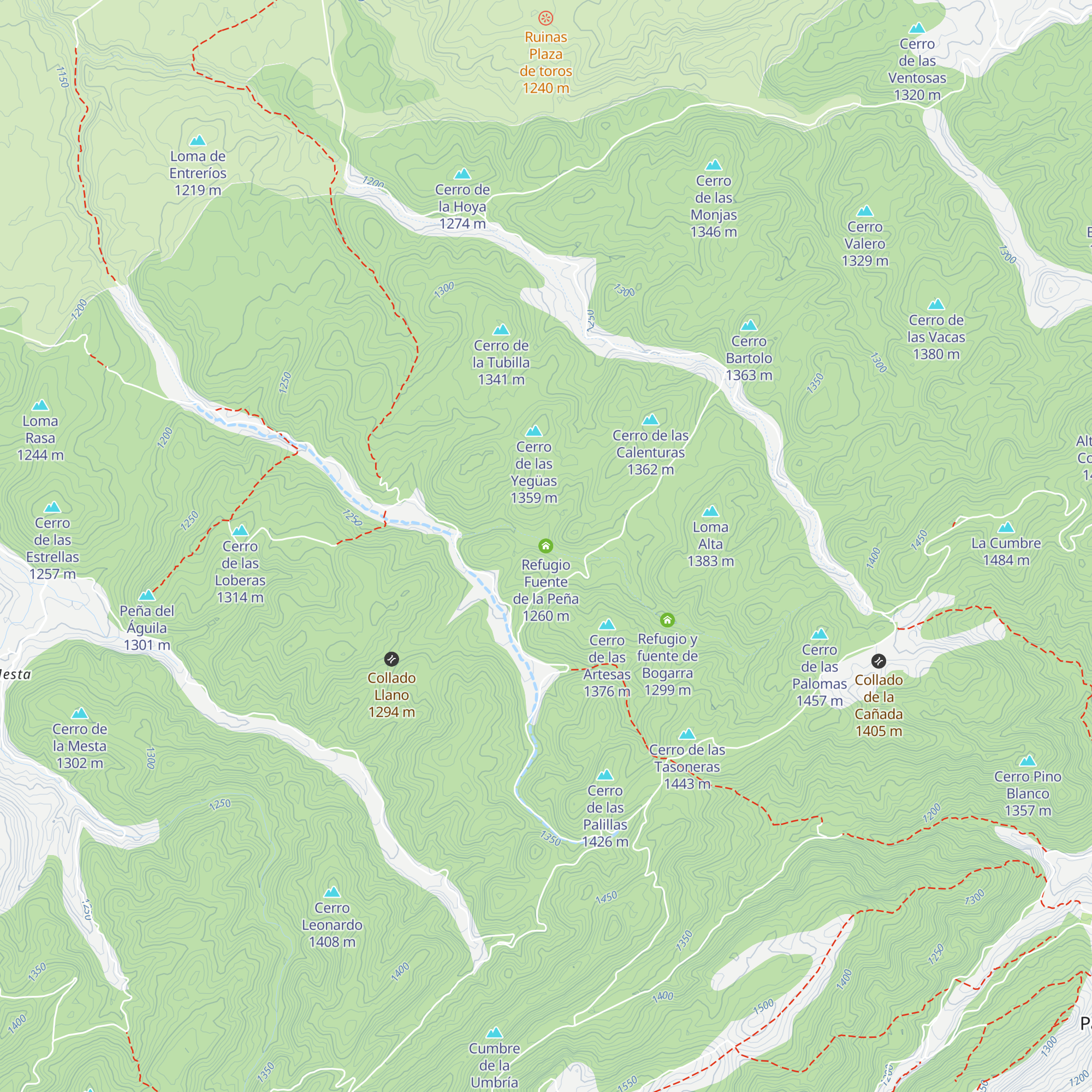 Refugio Fuente de la Peña map