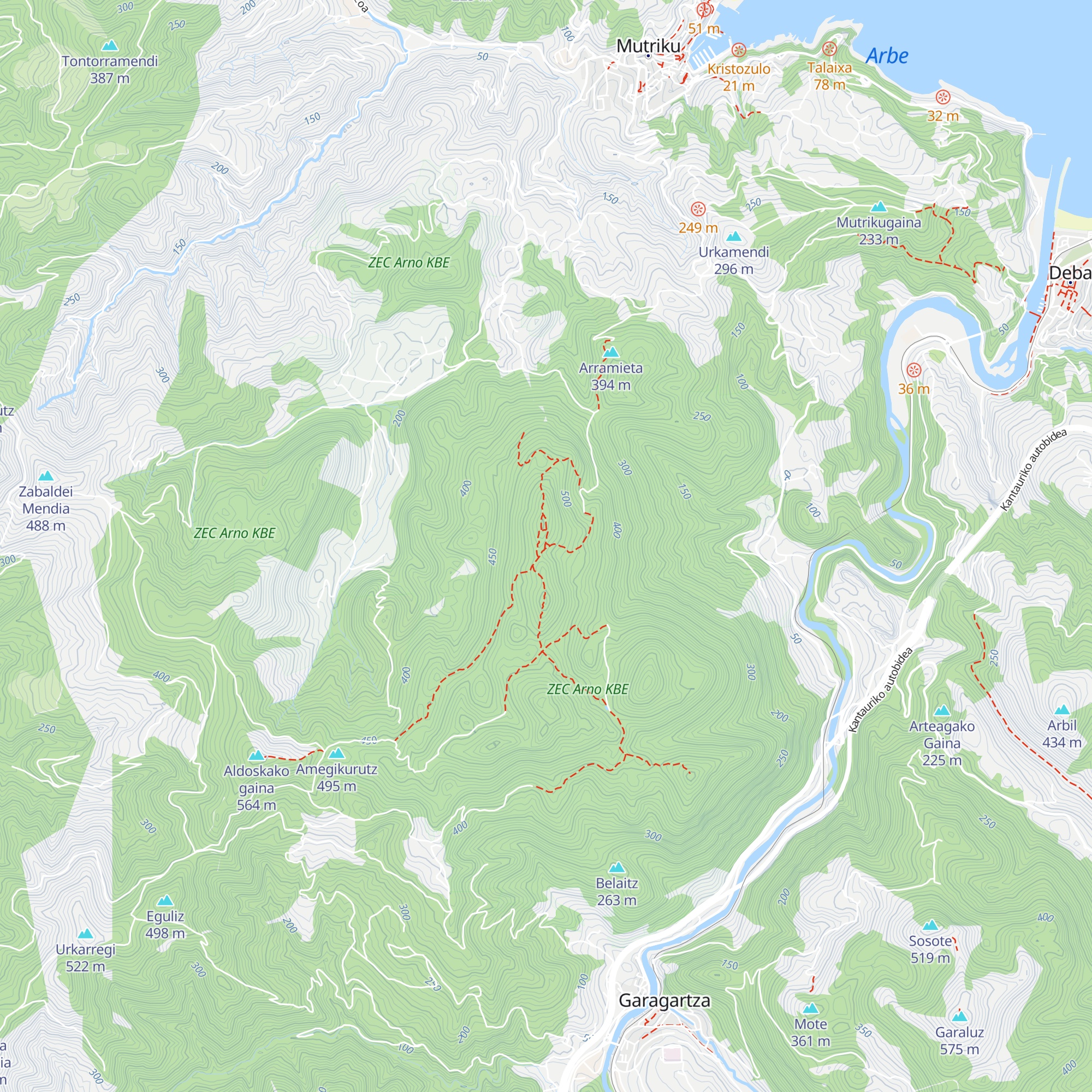 Arnoko aterpea map