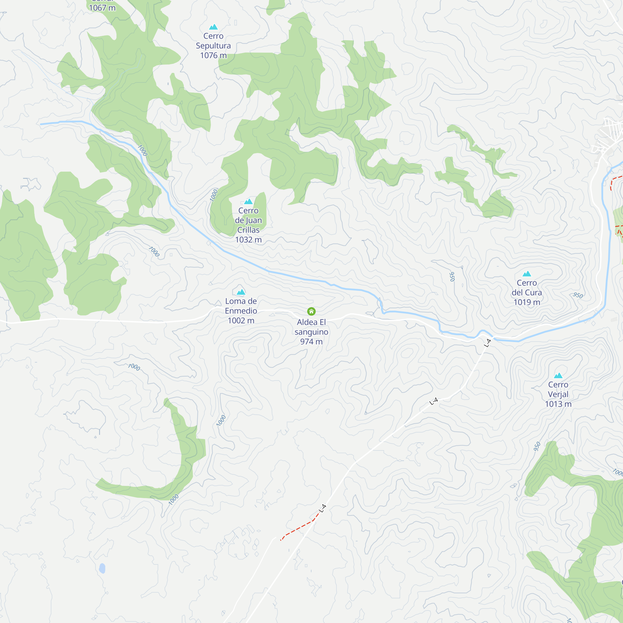 Aldea El sanguino map