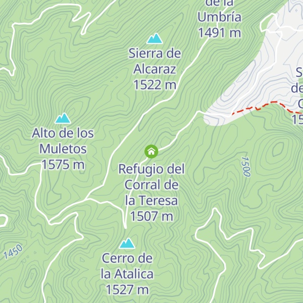 Map of Refugio del Corral de la Teresa