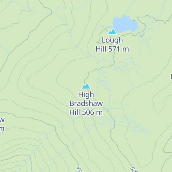 Map of High Bradshaw Hill