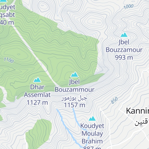 Map of Jbel Bouzammour جبل بوزمور