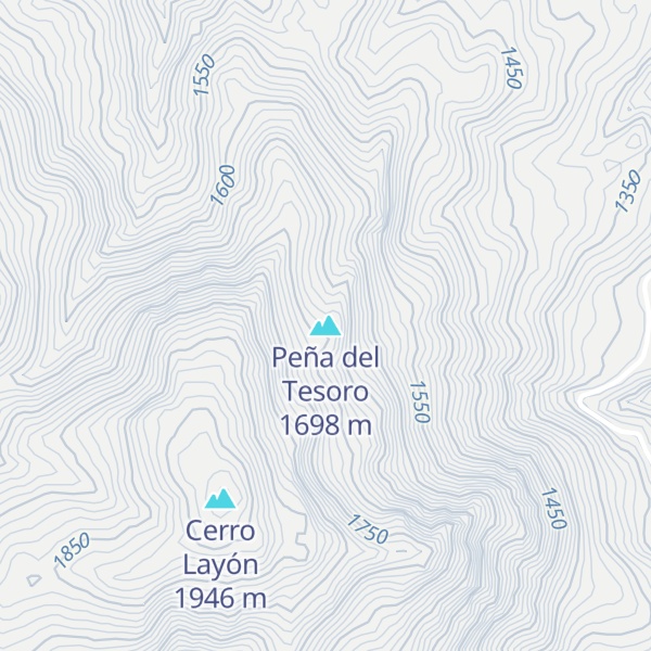 Map of Peña del Tesoro