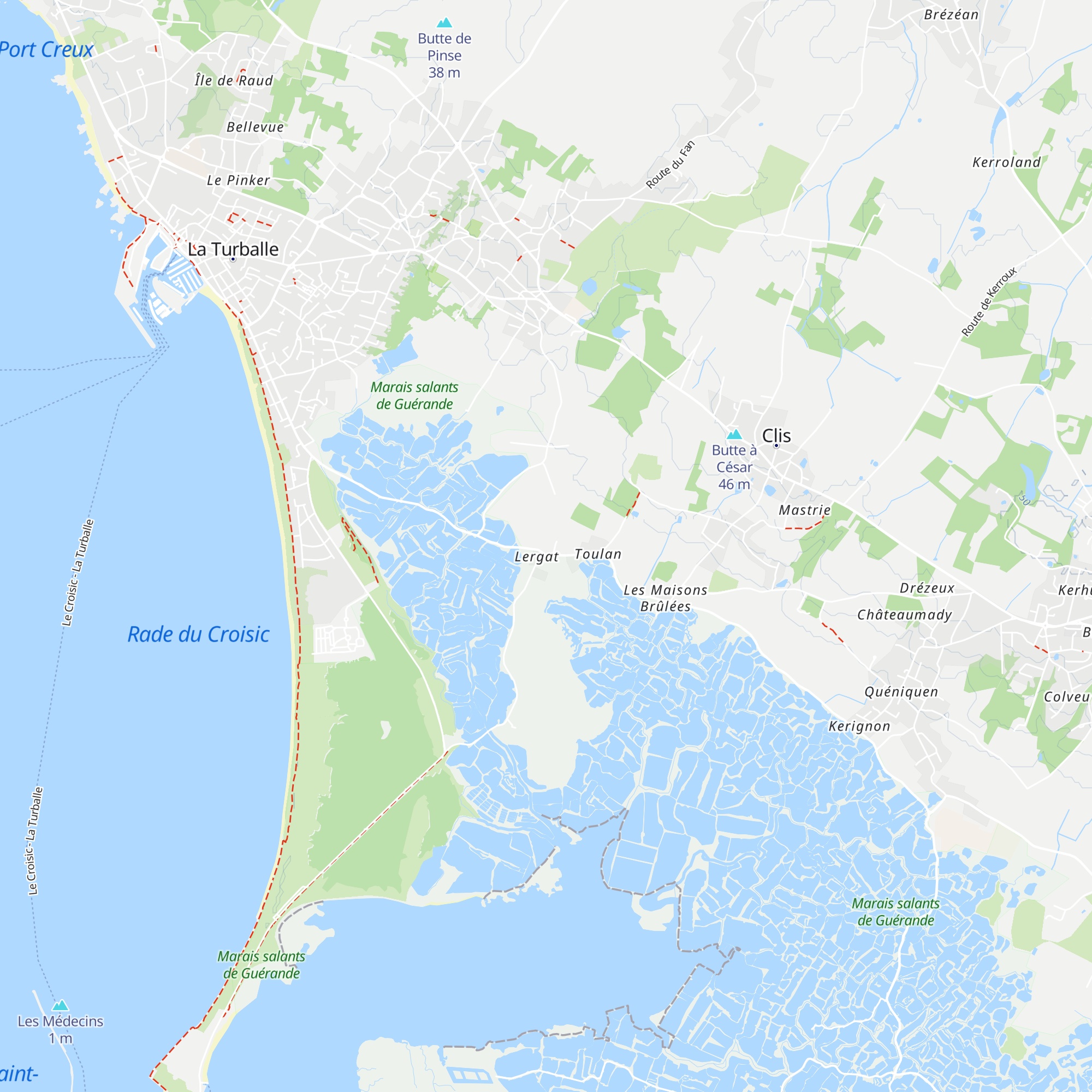Cabane huitres Pen Bron map