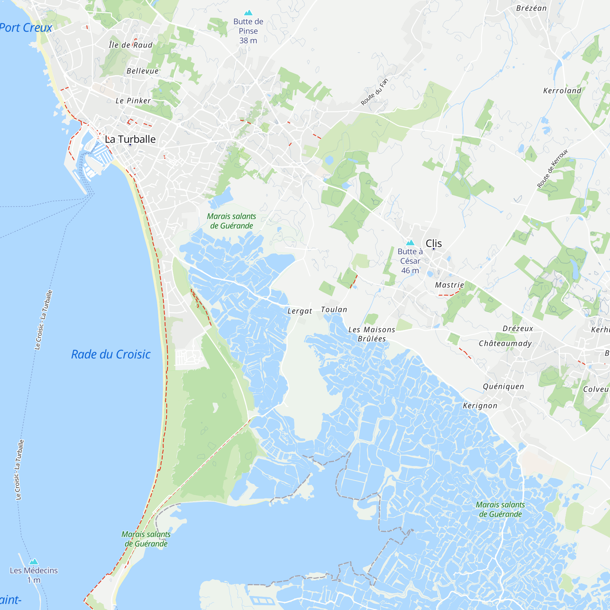 Cabane huitres Pen Bron map