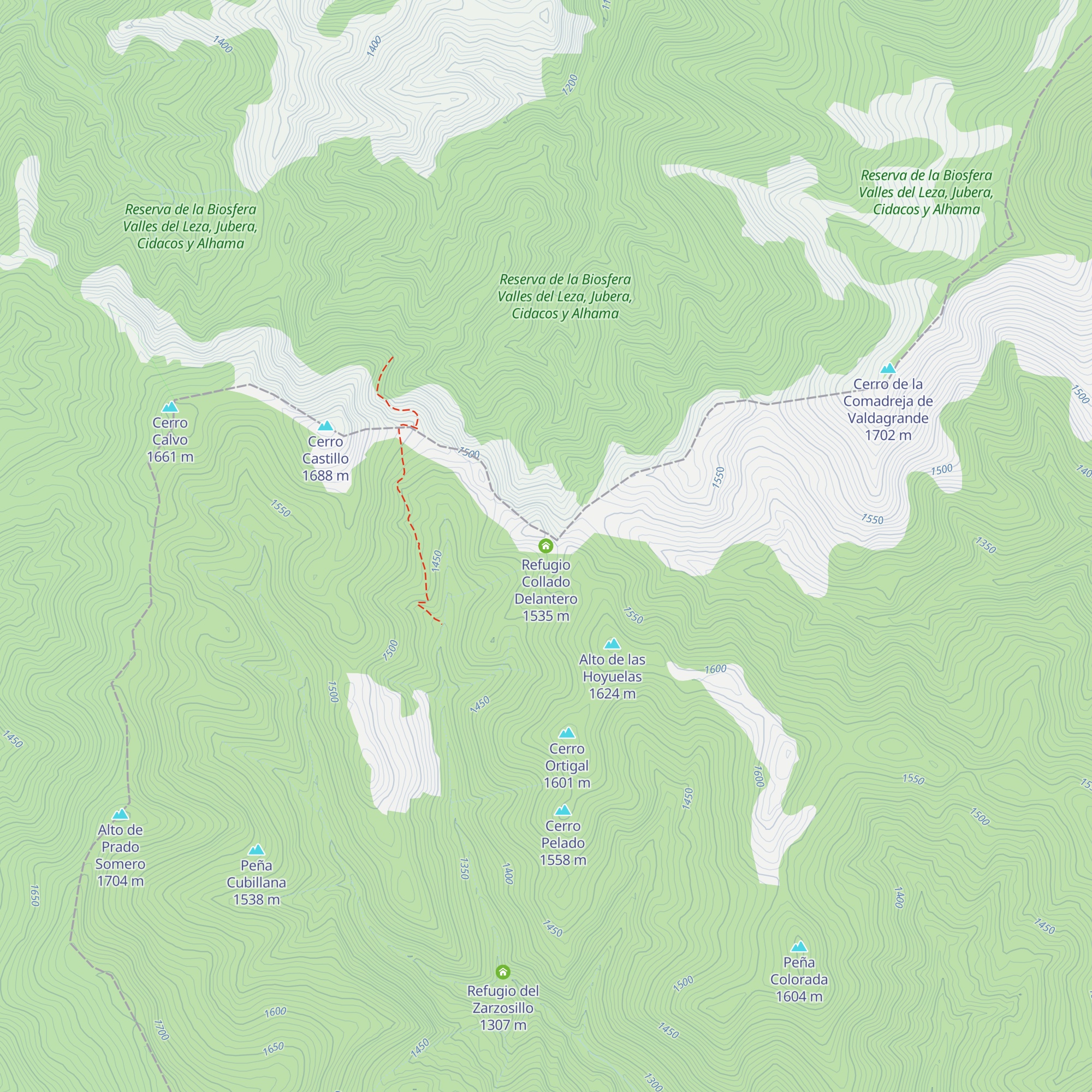 Refugio Collado Delantero map