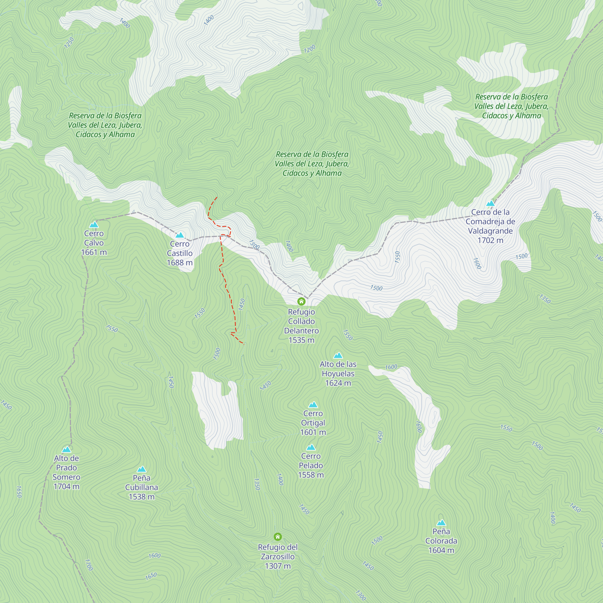 Refugio Collado Delantero map