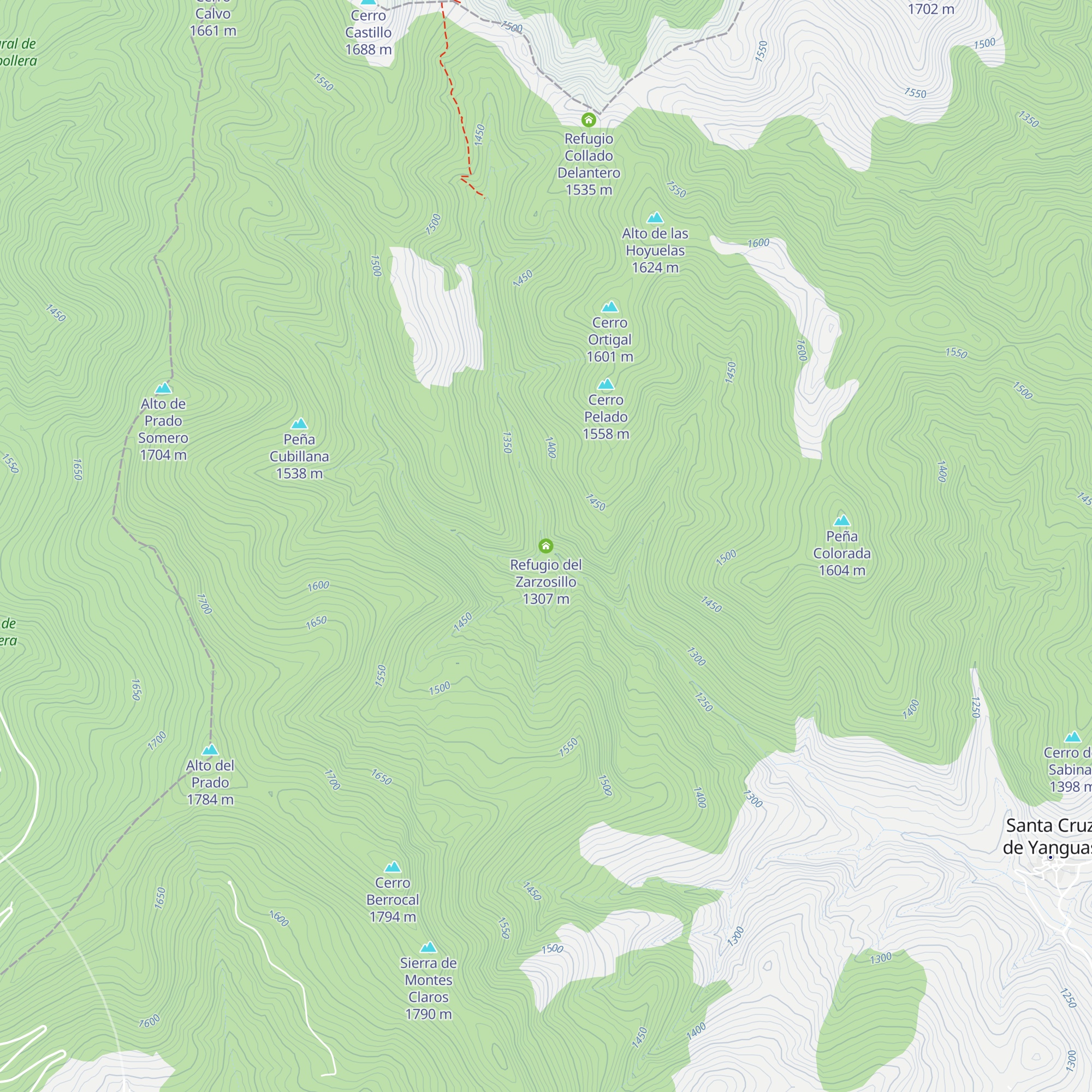 Refugio del Zarzosillo map