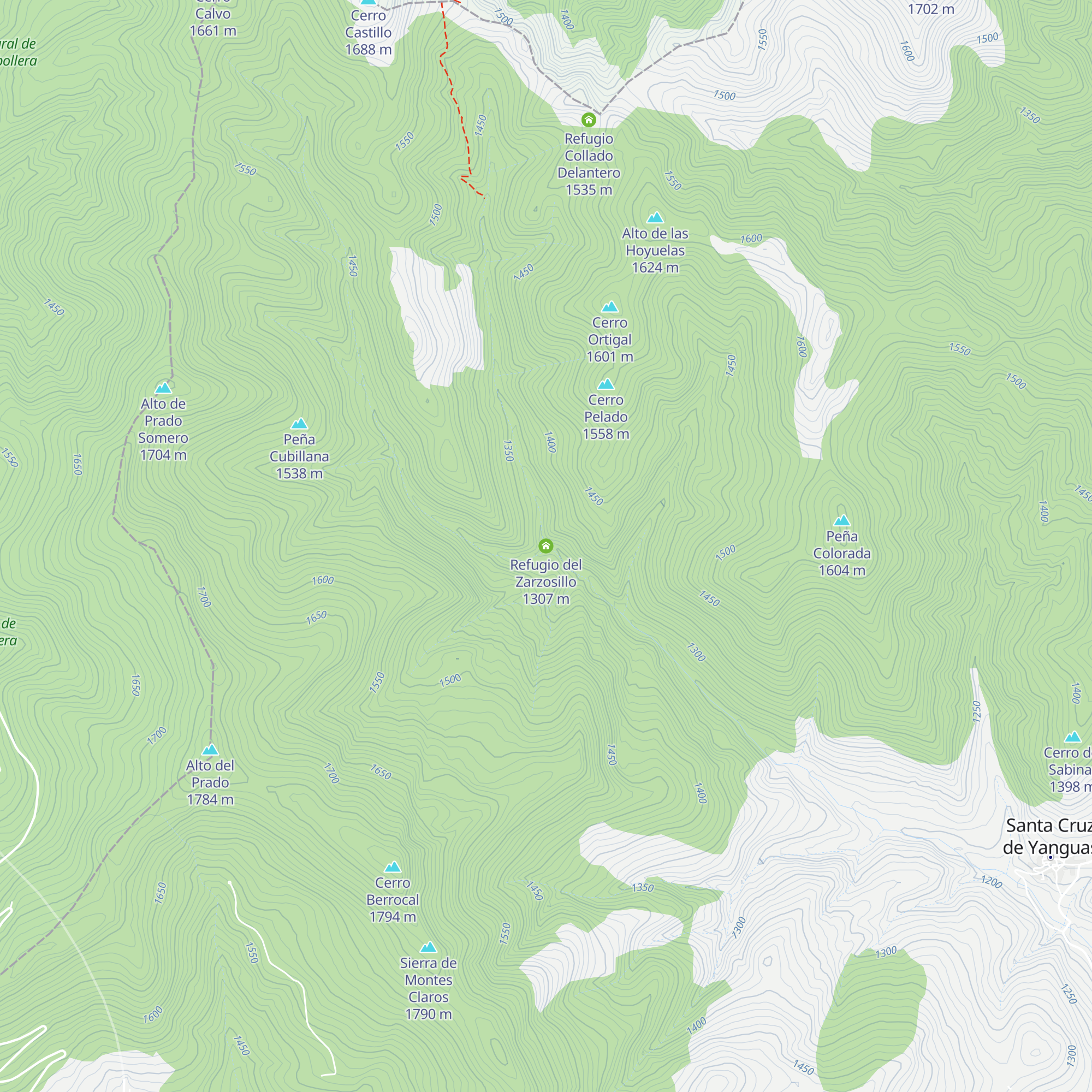 Refugio del Zarzosillo map