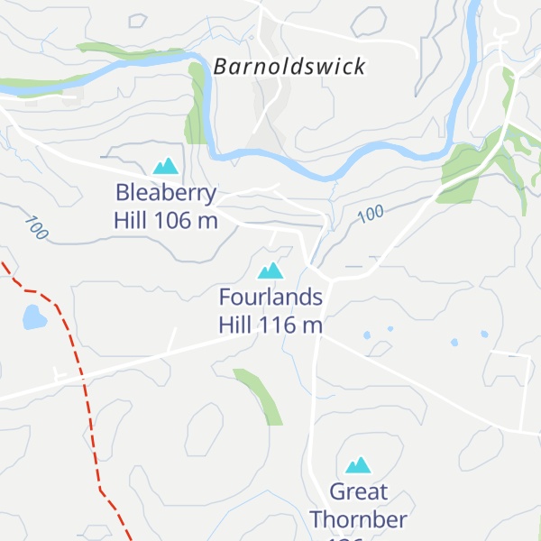 Map of Fourlands Hill