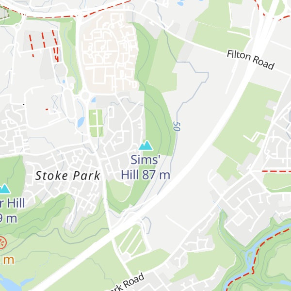 Map of Sims' Hill