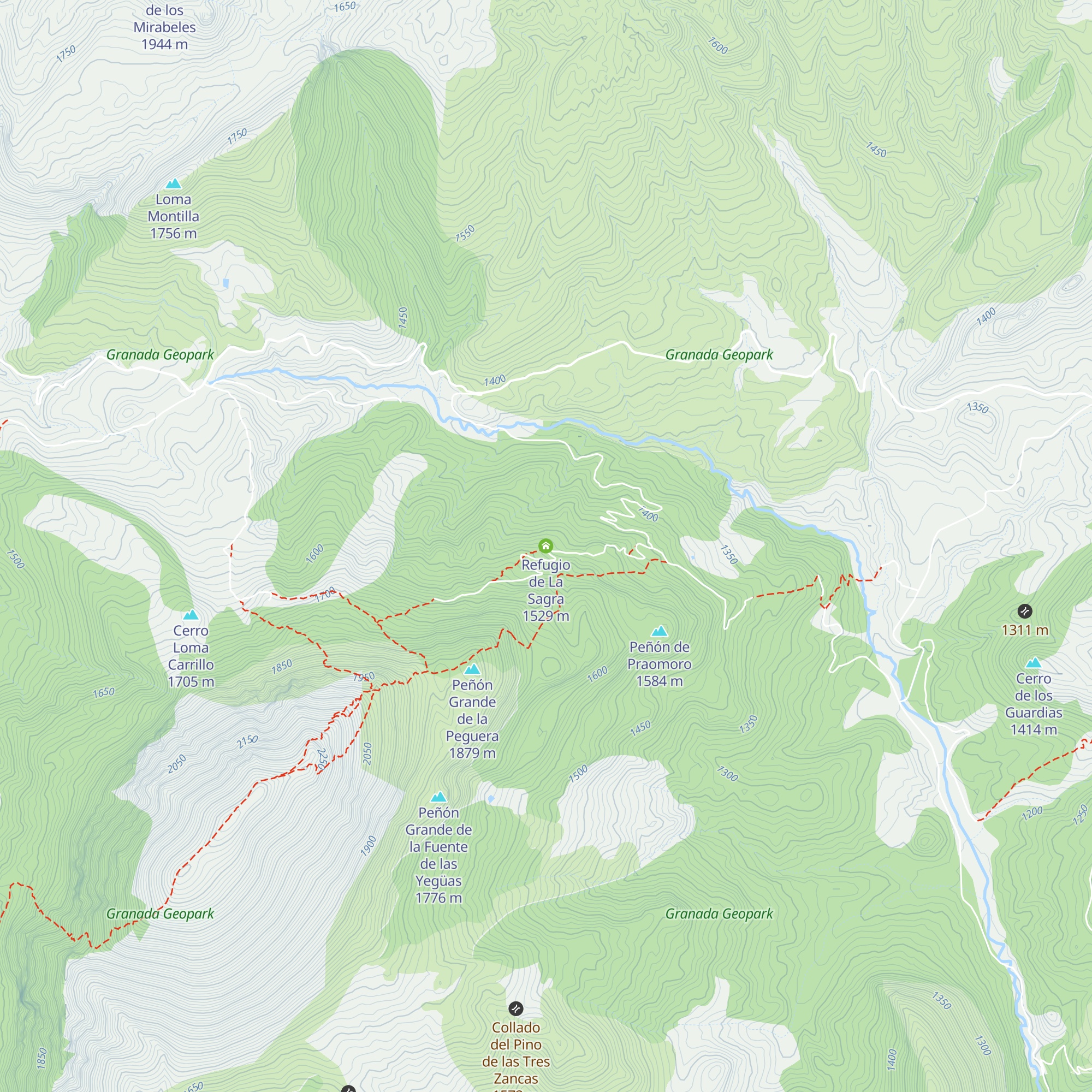 Refugio de La Sagra map