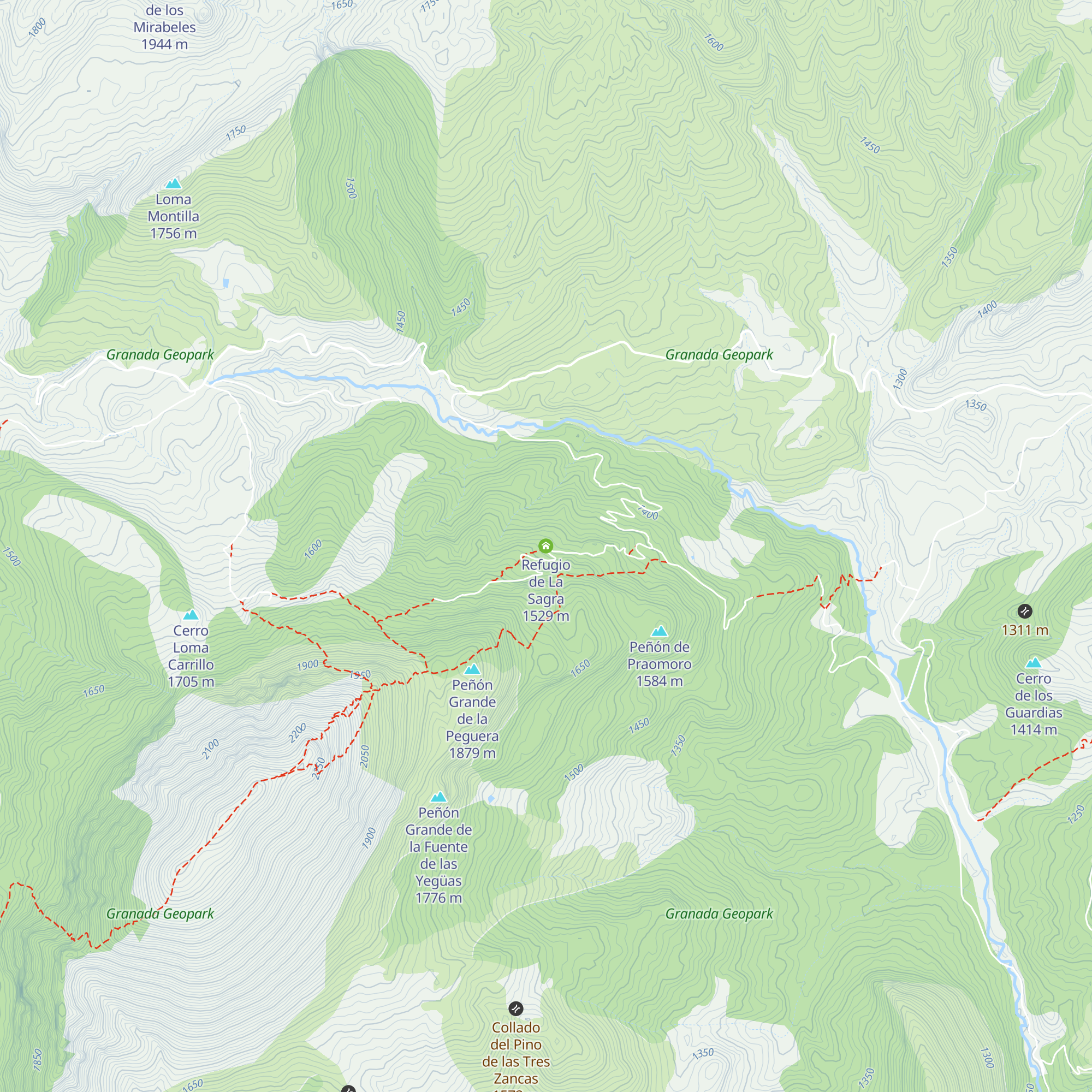 Refugio de La Sagra map