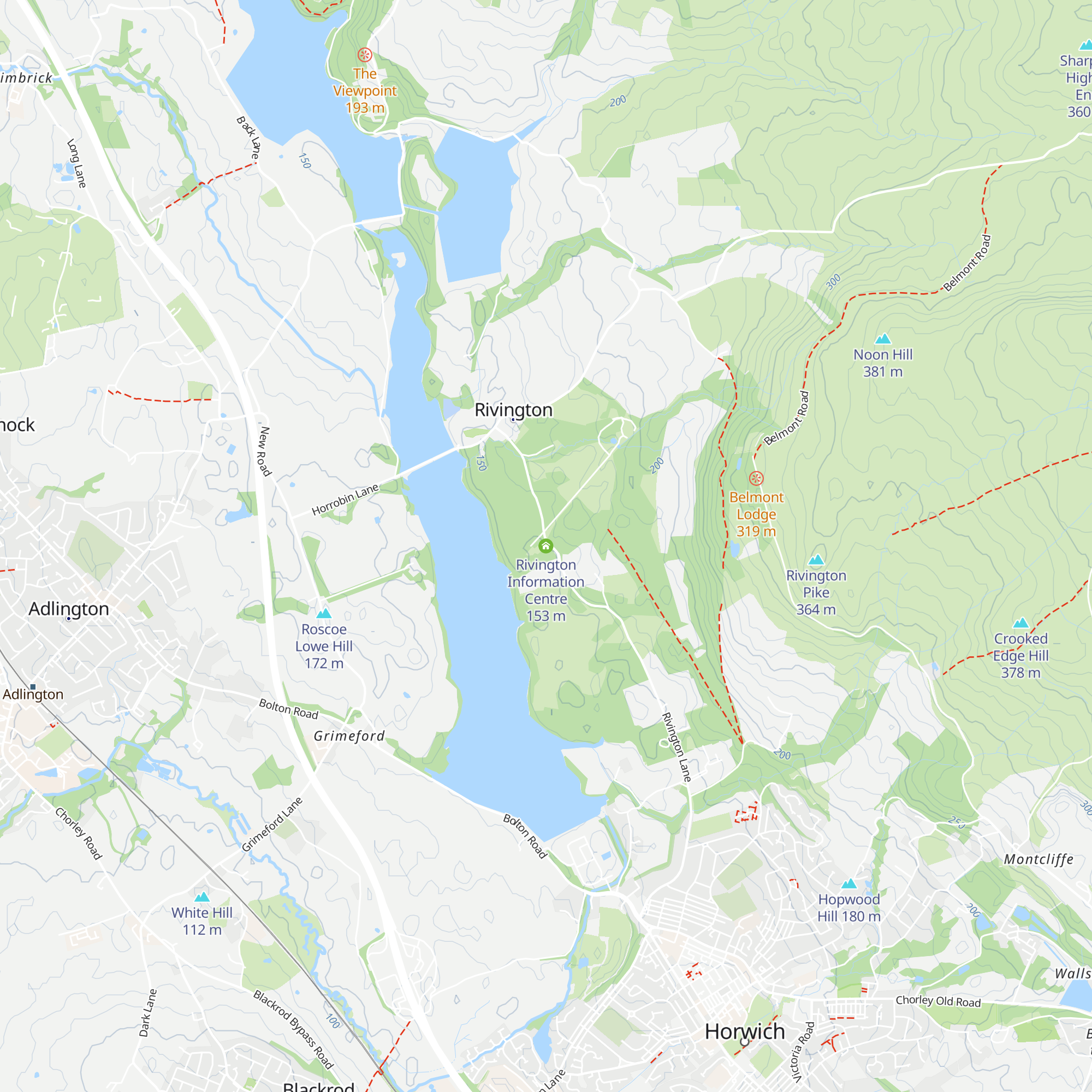 Rivington Information Centre map