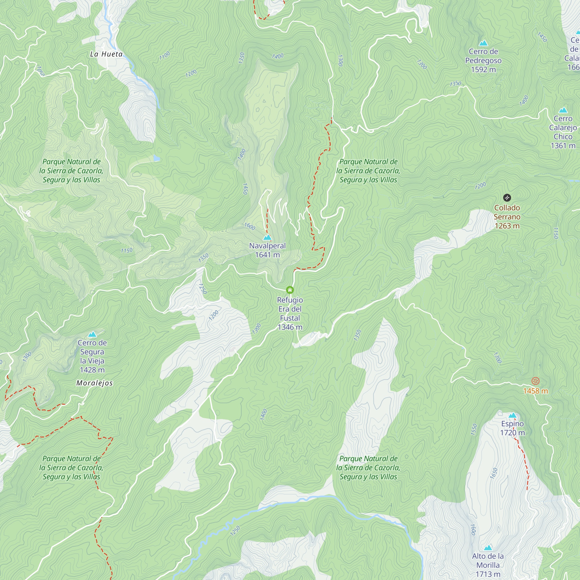 Refugio Era del Fustal map