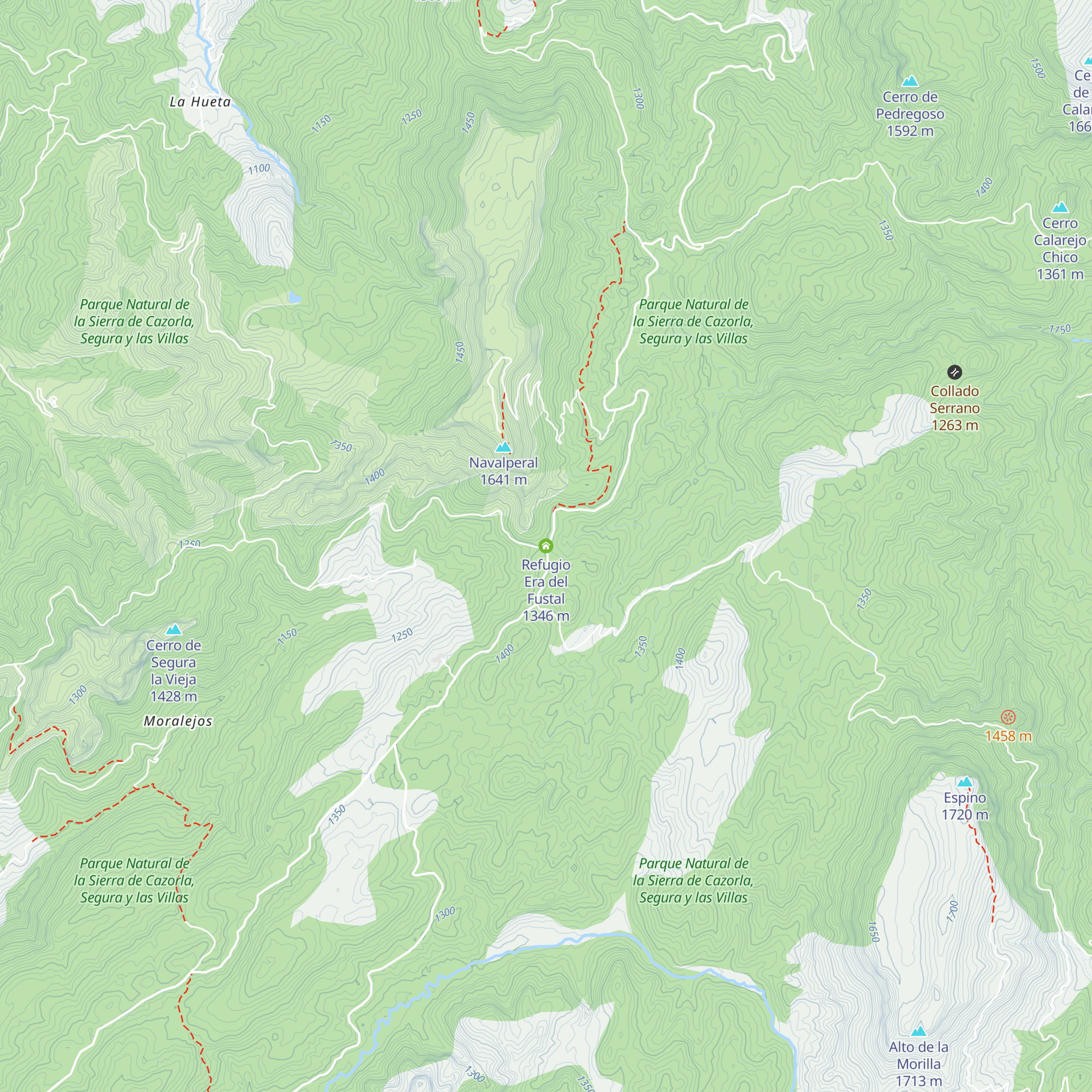 Refugio Era del Fustal map