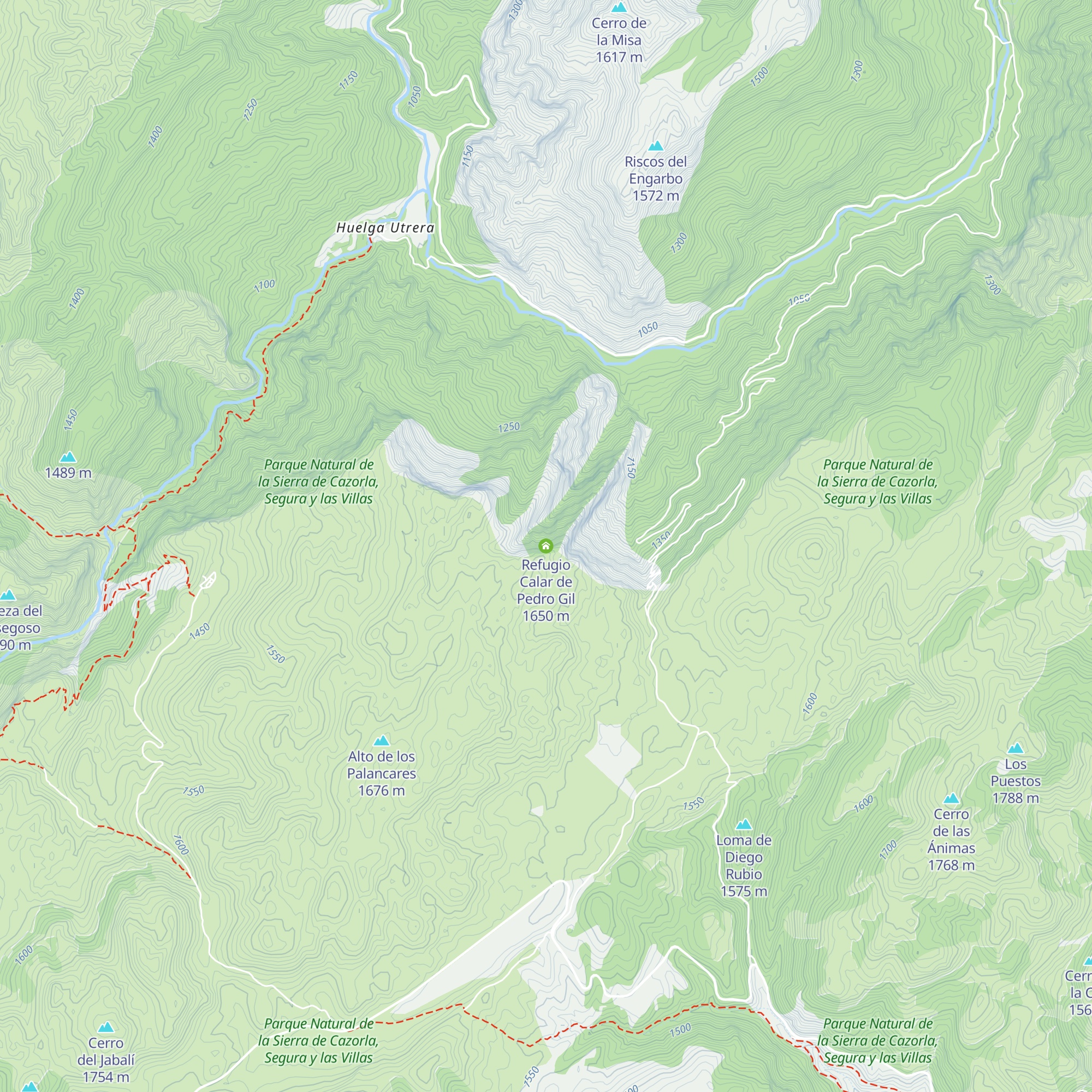 Refugio Calar de Pedro Gil map