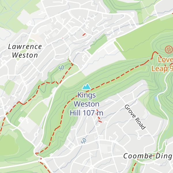 Map of Kings Weston Hill