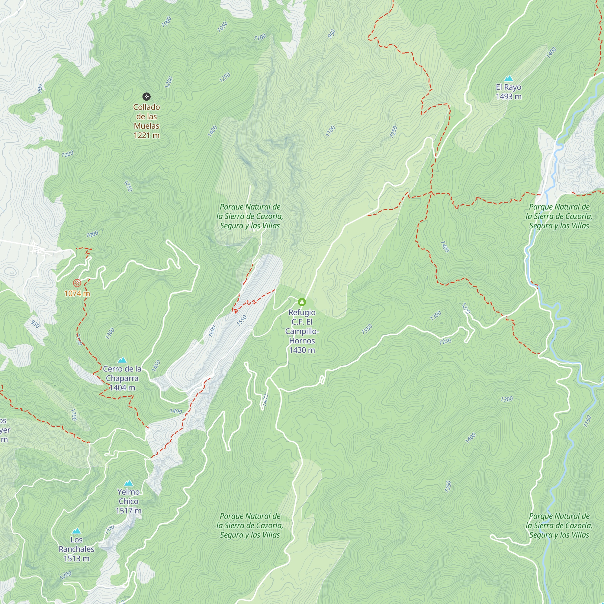 Refugio C.F. El Campillo-Hornos map
