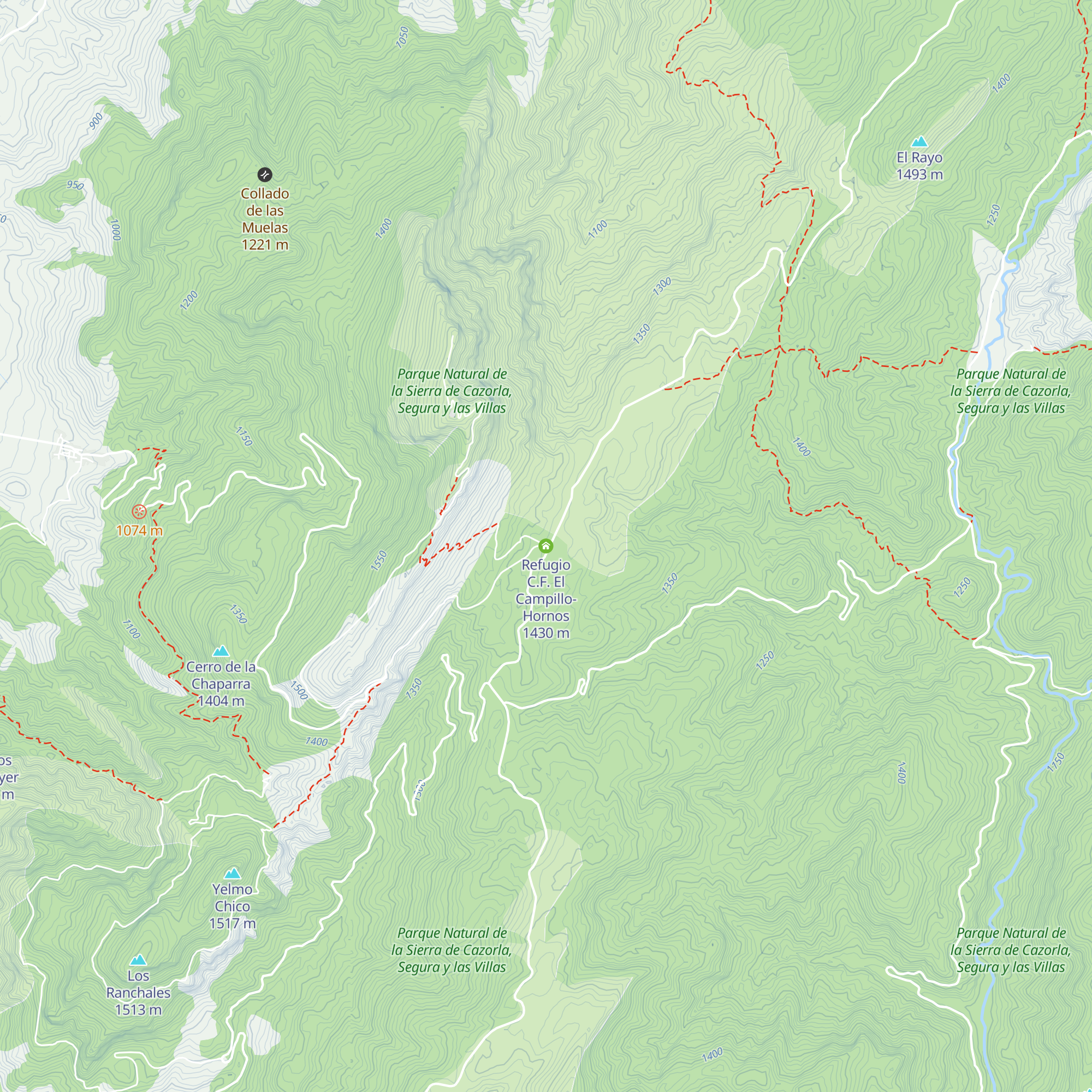 Refugio C.F. El Campillo-Hornos map