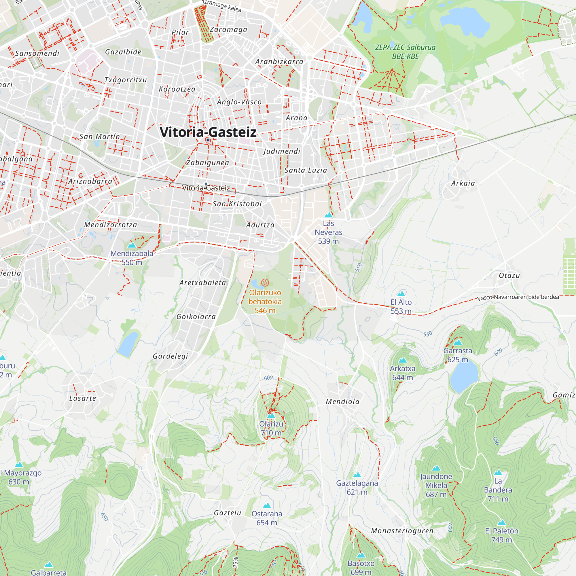 Olarizuko Lorategi Botanikoaren infogunea map