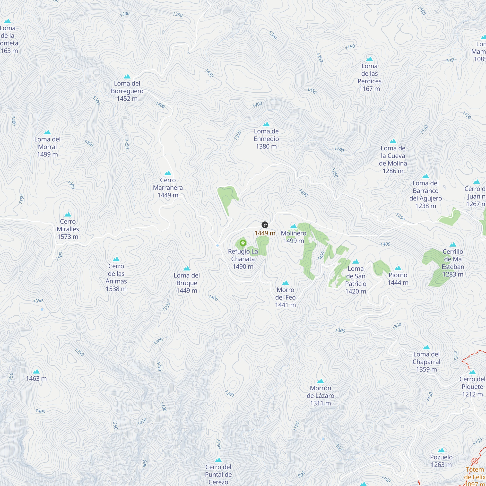 Refugio La Chanata map