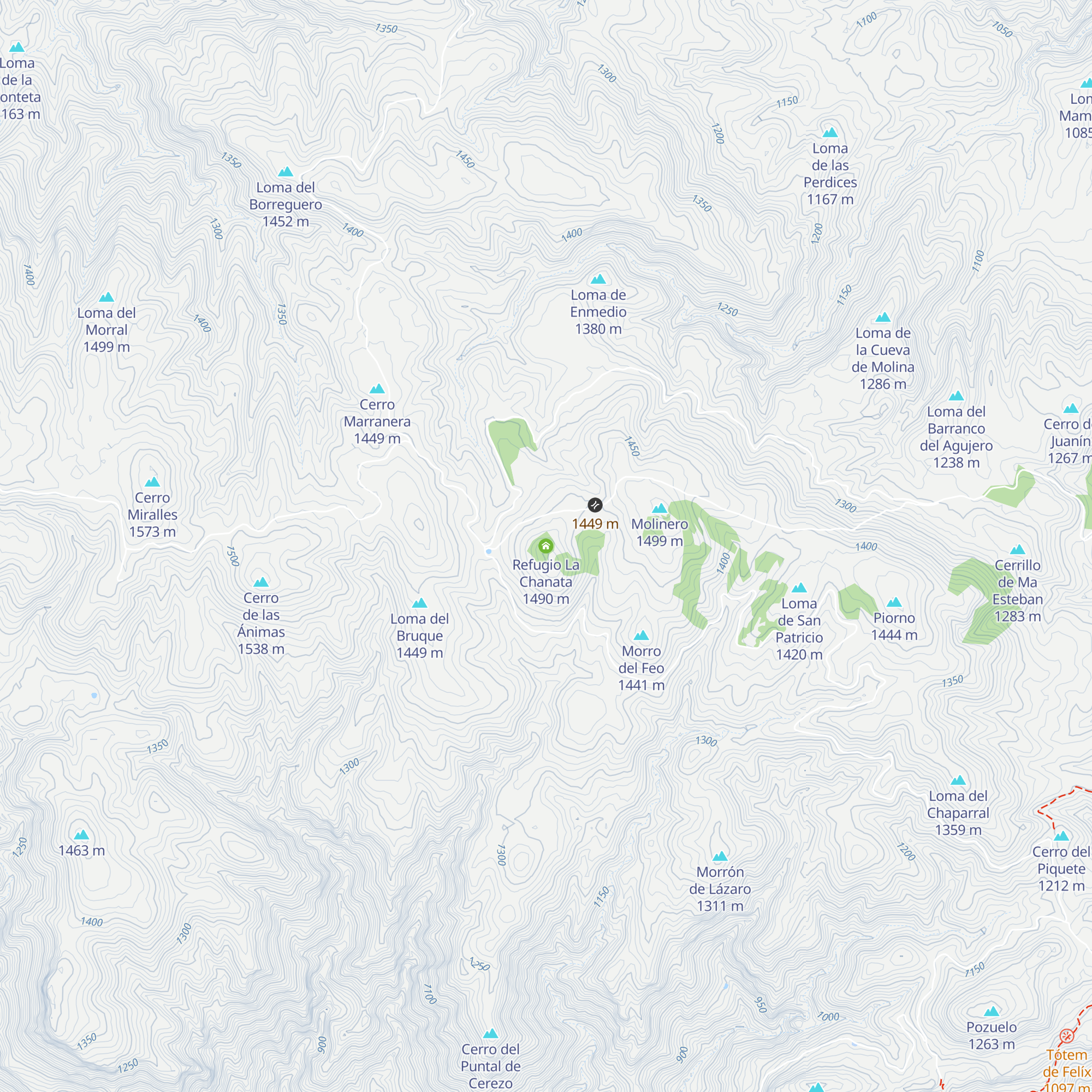 Refugio La Chanata map
