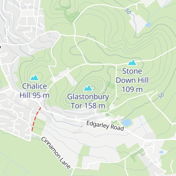 Map of Glastonbury Tor