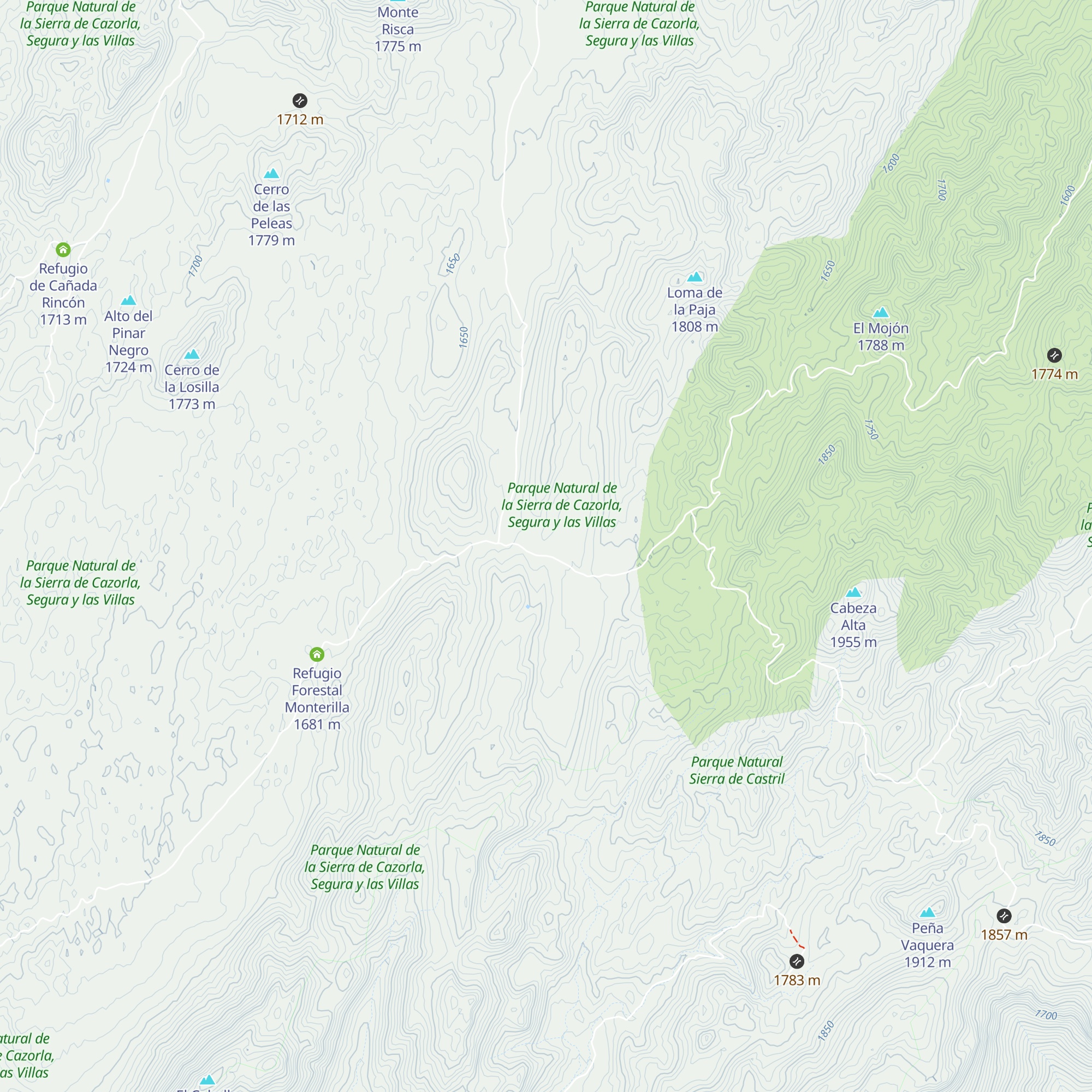 Refugio Cañada Humosa map
