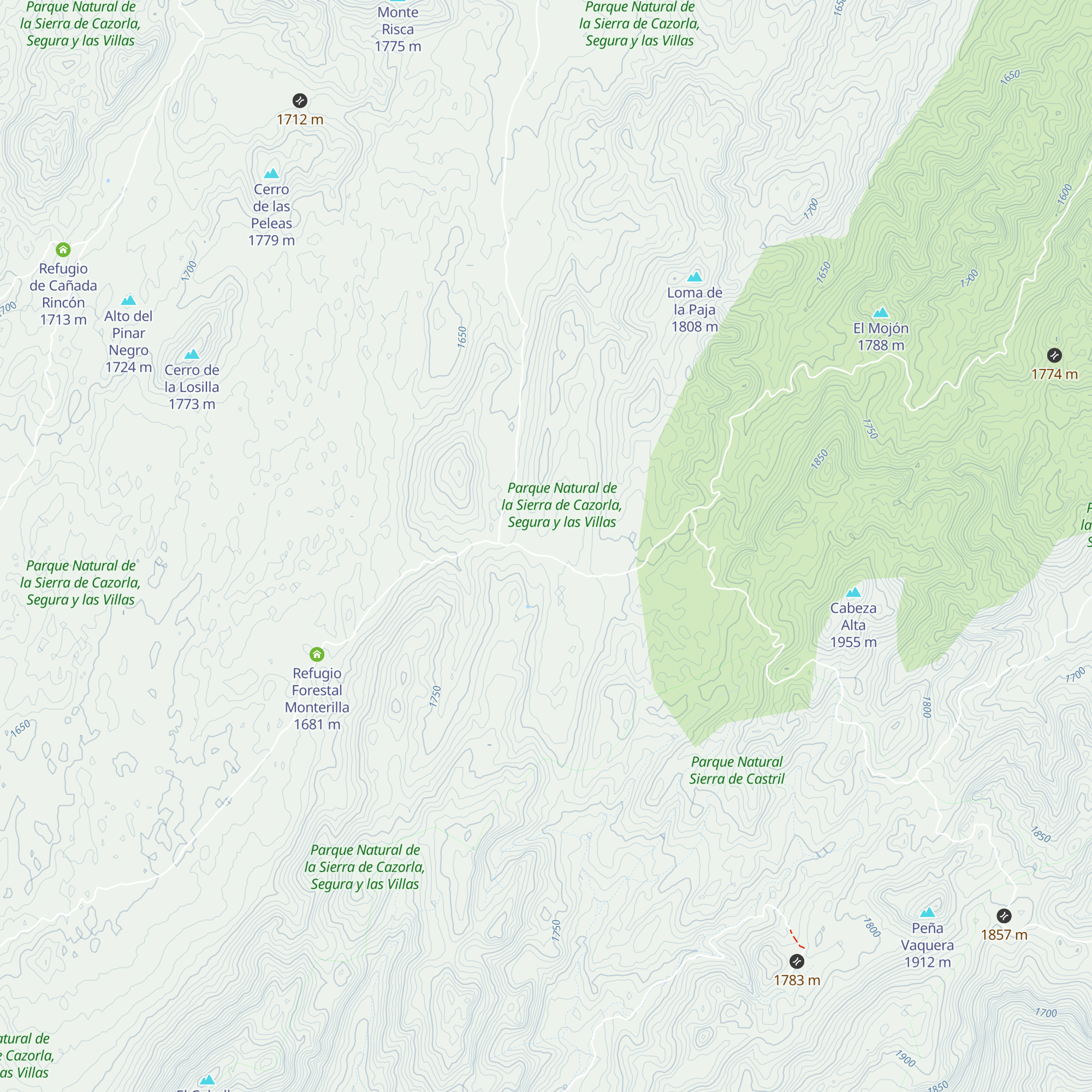 Refugio Cañada Humosa map