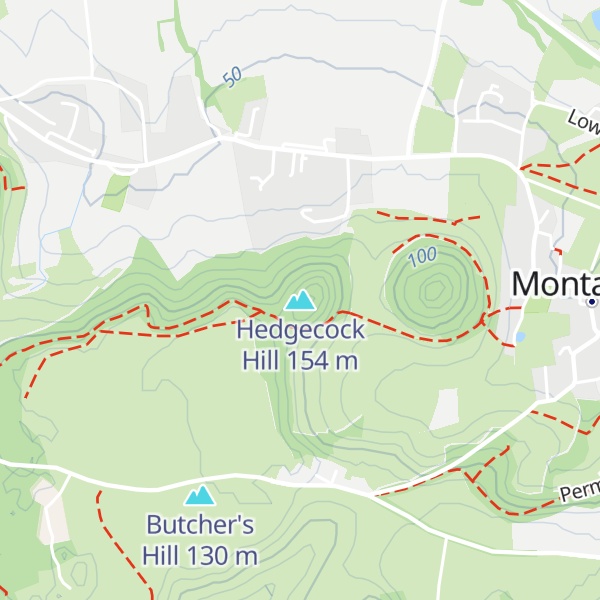 Map of Hedgecock Hill