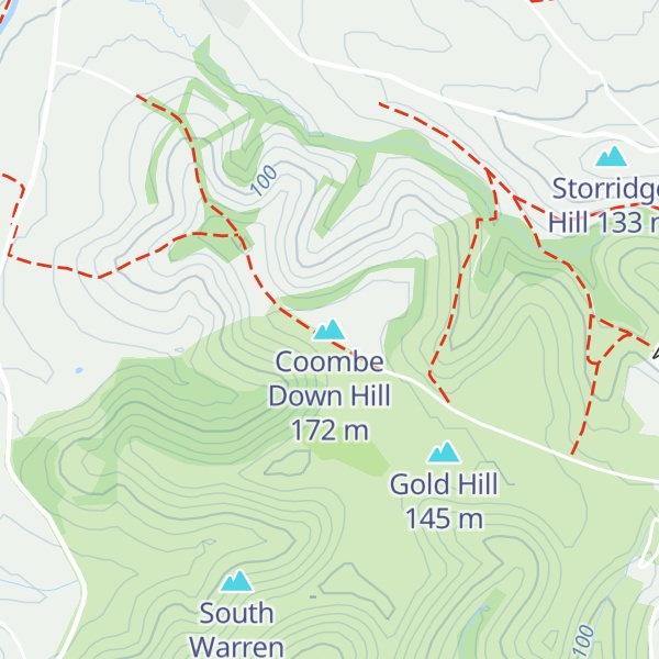 Map of Coombe Down Hill