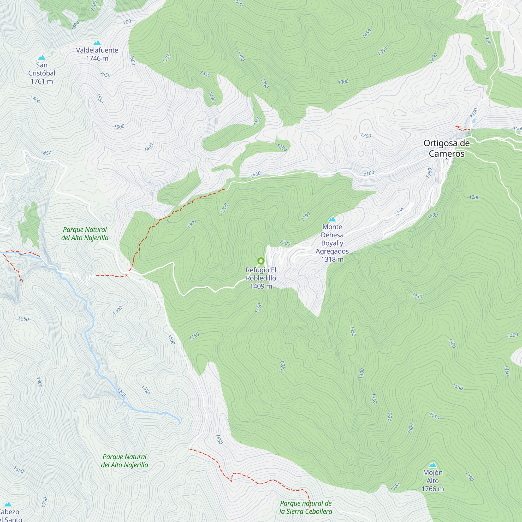 Refugio El Robledillo map